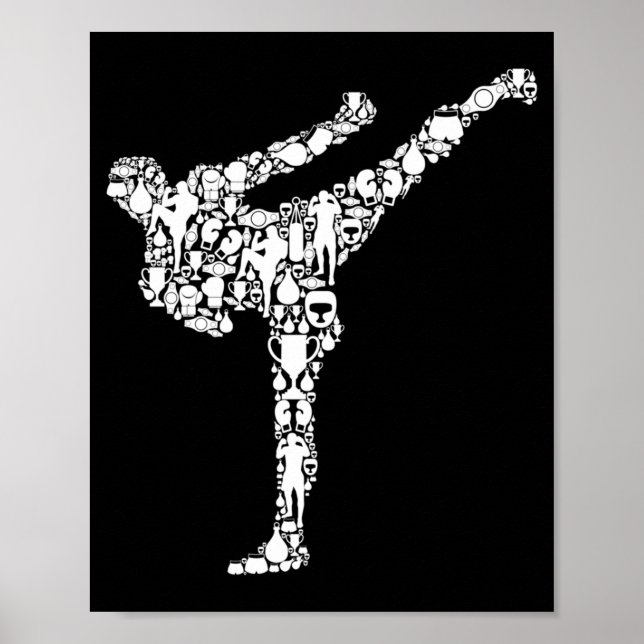 Affiche Kickboxing Kickboxer Karaté Garçons Enfants Hommes (Devant)
