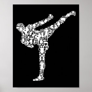 Affiche Kickboxing Kickboxer Karaté Garçons Enfants Hommes
