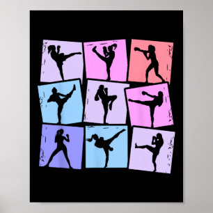 Affiche Kickboxing Kickboxer Muay Thai Filles Femmes Enfan