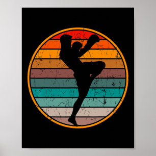 Affiche Kickboxing Kickboxer Muay Thai Karaté Boxe Mma