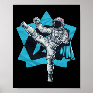 Affiche Kickboxing Muay Thai Taekwondo Coup de Pied Élevé