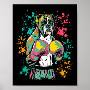 Affiche Kickboxing Ou Boxer Chien Drôle Pour Hommes Femmes
