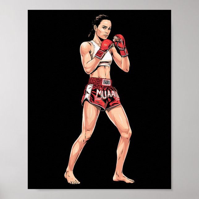 Affiche Kickboxing Stance Thai Boxing A Muay Thai Fighter (Devant)