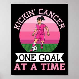 Affiche Kickin Cancer Du Sein Un Objectif À La Fois Footba