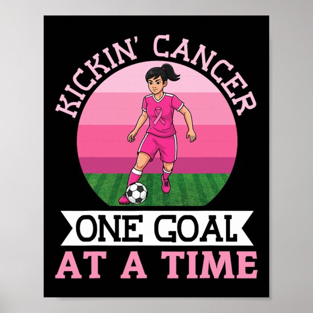 Affiche Kickin Cancer Du Sein Un Objectif À La Fois Footba (Devant)
