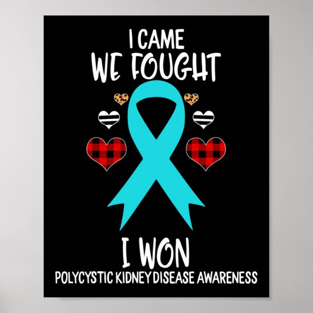 Affiche Kidney Disease Awareness Ribbon I Came We Fought 1 (Devant)