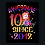 Affiche Kids 10th Birthday Party Cute Unicorn Girl 10 Year<br><div class="desc">Kids 10th Birthday Party Cute Unicorn Girl 10 Years Old Birthday</div>