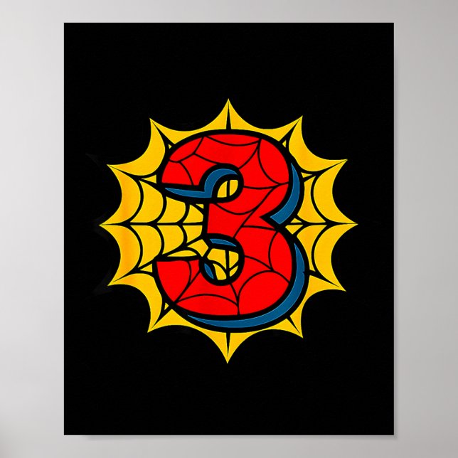 Affiche Kids 3rd Birthday Sder Theme Party 3 Year Old Boys (Devant)