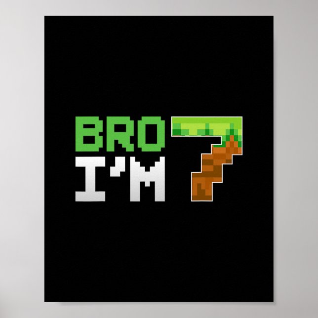 Affiche Kids 7th Birthday Boy Bro I’m 7 Year Old Gamer Pix (Devant)