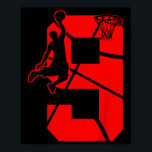 Affiche Kids 9 Year Old 9th Basketball Birthday PartyTheme<br><div class="desc">Enfants 9 ans 9e Basketball Anniversaire FêteThème Pour Garçons Filles</div>