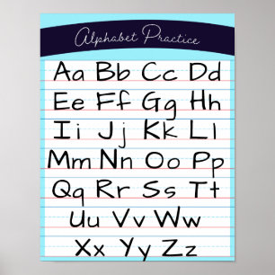 Affiche Kids Alphabet Writing Practice Home School