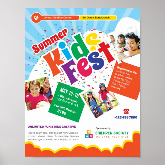 Affiche Kids Camp Flyer Template (Devant)