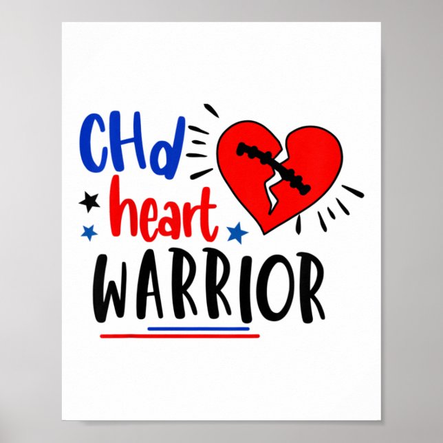 Affiche Kids Chd Heart Warrier Maladie cardiaque congénita (Devant)