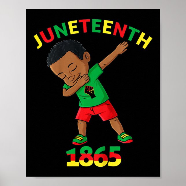 Affiche Kids Dabbing Black King Junet1865 Peau Brown (Devant)