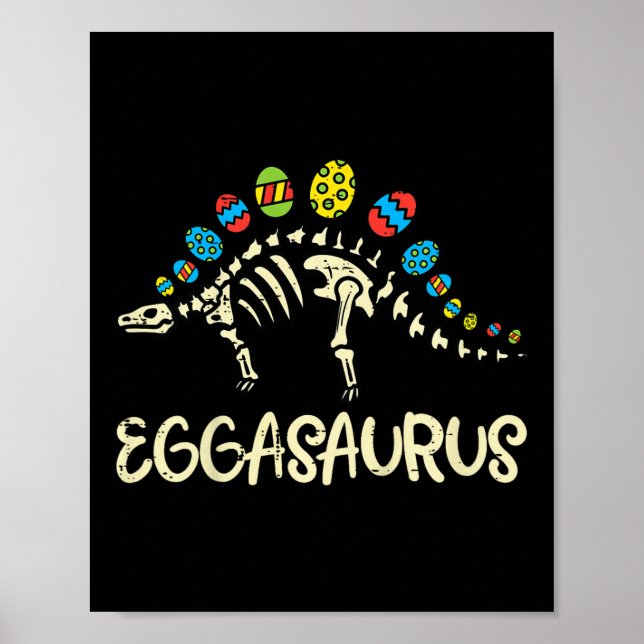 Affiche Kids Eggasaurus Easter Stegosaurus Dinosaur Boys K (Devant)