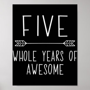 Affiche Kids Fifth Birthday Boy , 5 Year Old Birthday Boy 