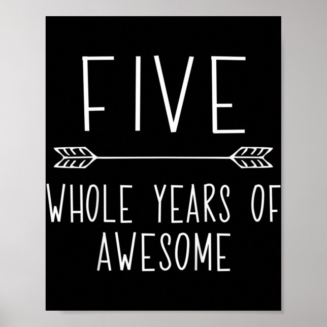 Affiche Kids Fifth Birthday Boy , 5 Year Old Birthday Boy  (Devant)