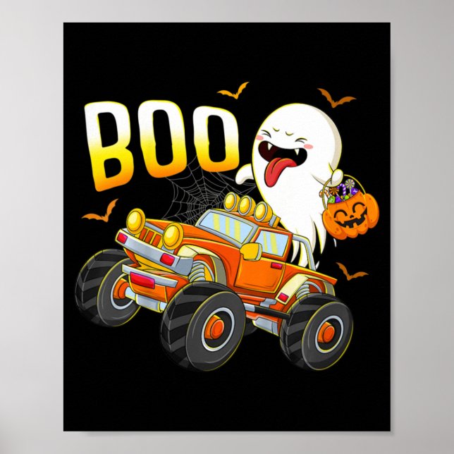 Affiche Kids Fun Boo Riding Monster Truck Halloween Costum (Devant)