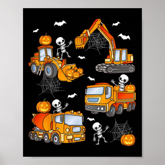 Affiche Kids Halloween Construction Trucks Costume Toddler (Devant)
