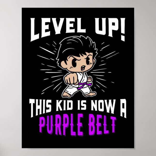Affiche Kids Karate Uniform Purple Belt Award T Shirt Gift (Devant)