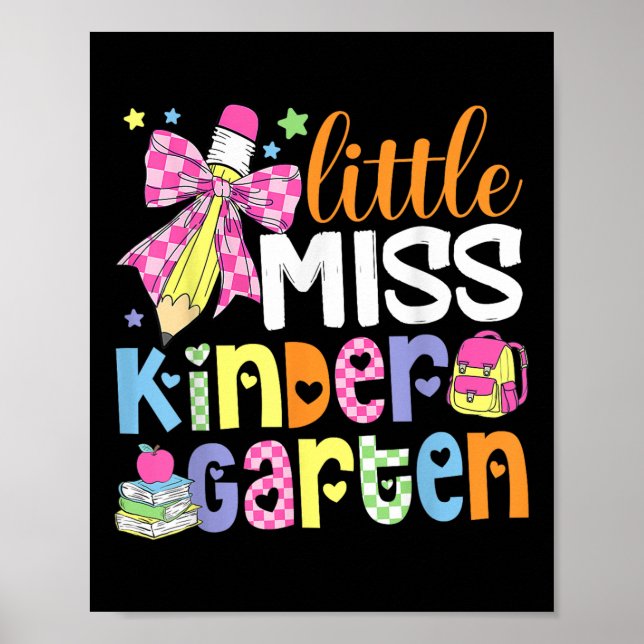 Affiche Kids Little Miss Kindergarten Girl Back To School  (Devant)
