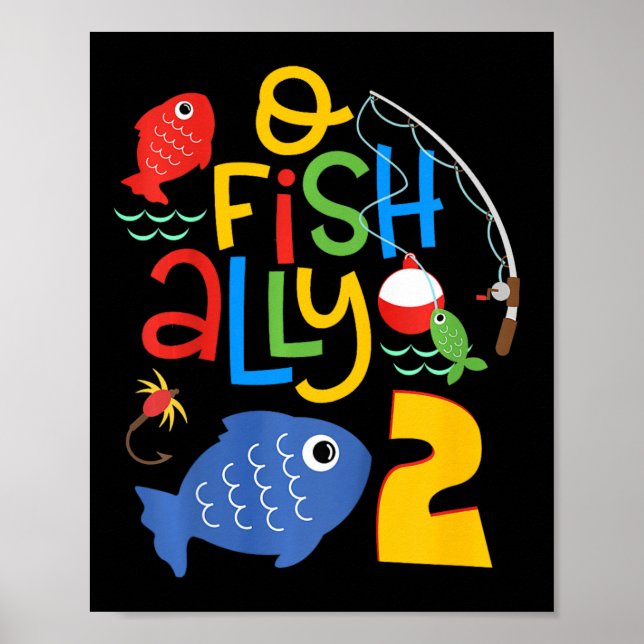 Affiche Kids O-fish-ally Two Birthday Decorations 2 Year O (Devant)