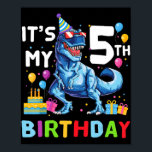 Affiche Kids Rawr I'm 5 5th Birthday T Rex Dinosaur Party<br><div class="desc">Kids Rawr I'm 5 5th Birthday T Rex Dinosaur Party Don pour garçons</div>
