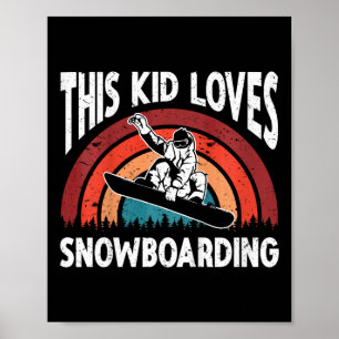 Affiche Kids Snowboard Art Snowboard Winter Cool Snowbo