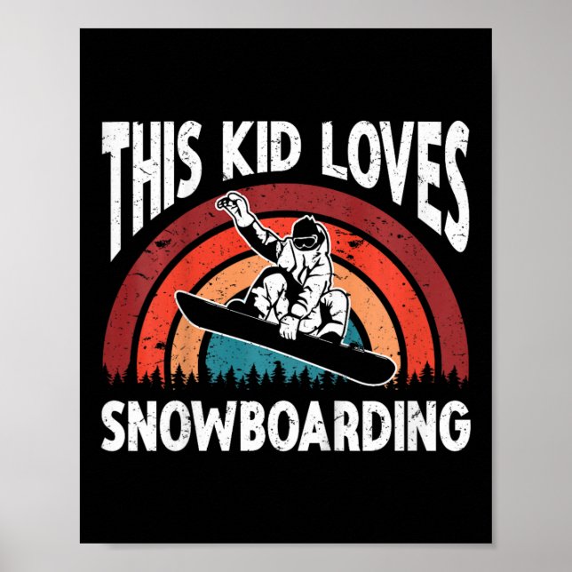 Affiche Kids Snowboard Art Snowboard Winter Cool Snowbo (Devant)