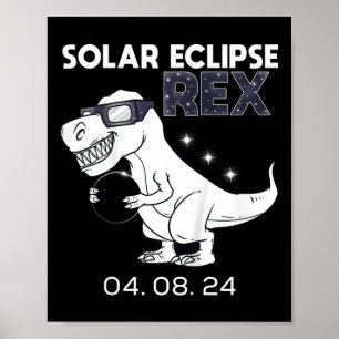 Affiche Kids Solar Eclipse T Rex 04.08.2024 Dino Fun Toddl