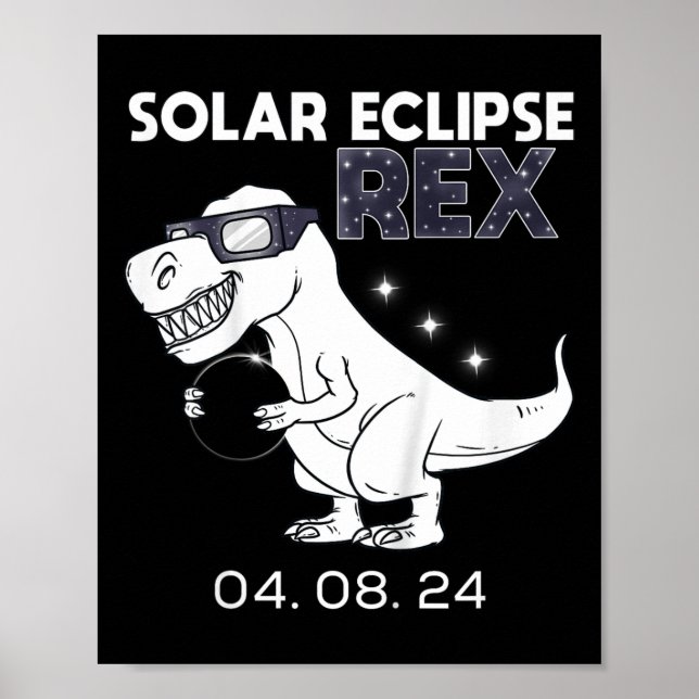 Affiche Kids Solar Eclipse T Rex 04.08.2024 Dino Fun Toddl (Devant)