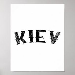Affiche Kiev Ukraine Vêtement Textile Noir Vintage