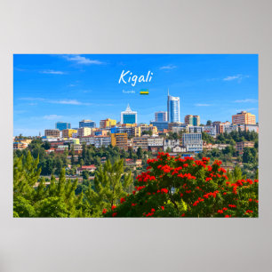 Affiche Kigali, Rwanda - Paysage Urbain Moderne