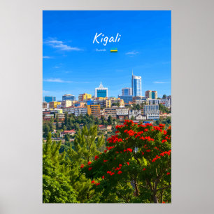 Affiche Kigali, Rwanda - Paysage urbain moderne