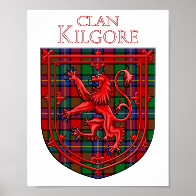 Affiche Kilgore Tartan Scottish Plaid Lion Rampant (Devant)