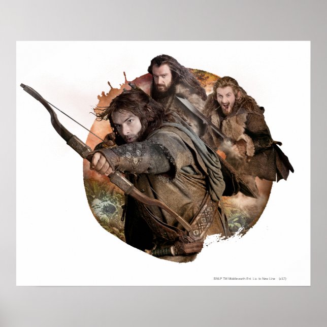 Affiche Kili, THORIN OAKENSHIELD™ et Fili (Devant)