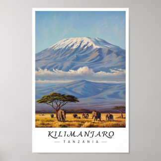 Affiche Kilimanjaro Tanzania Wall Art, African Mountain