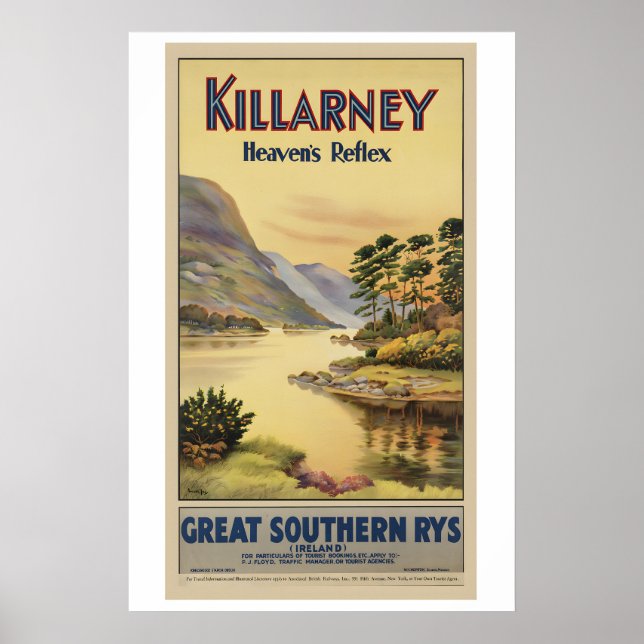 Affiche Killarney Heaven's Park Ireland Vintage Travel (Devant)