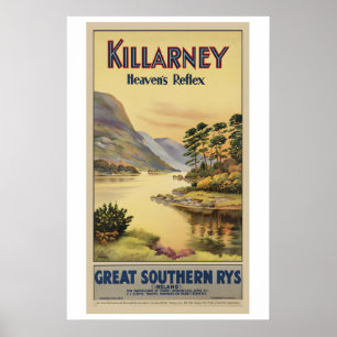 Affiche Killarney Heaven's Park Irlande Voyage Vintage