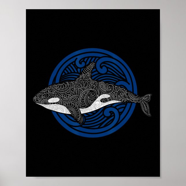 Affiche Killer Whale Design Ocean Waves Hommes Garçons Enf (Devant)