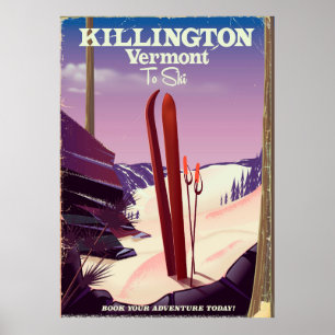 Affiche Killington, Vermont Ski imprimé voyage.