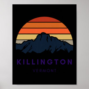 Affiche Killington Vermont Ski Snowboard Randonneurs Cadea