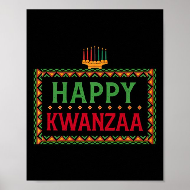 Affiche Kinara Sept Bougies Principes De Kwanzaa Happy K (Devant)