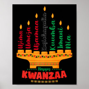 Affiche Kinara Sept Bougies Principes De Kwanzaa Happy K