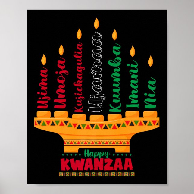 Affiche Kinara Sept Bougies Principes De Kwanzaa Happy K (Devant)