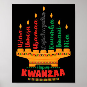 Affiche Kinara Sept Bougies Principes De Kwanzaa Happy K