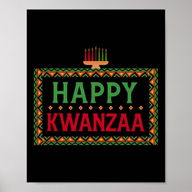 Affiche Kinara Sept Bougies Principes De Kwanzaa Happy K (Devant)