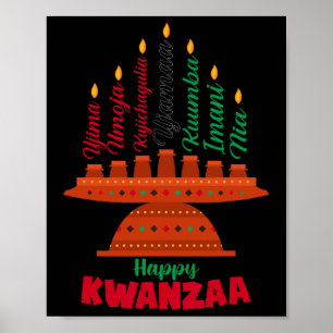 Affiche Kinara Sept Bougies Principes De Kwanzaa Happy K