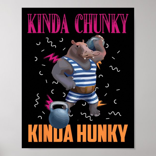 Affiche Kinda Chunky Kinda Hunky Weighlifting Bodybuilding (Devant)