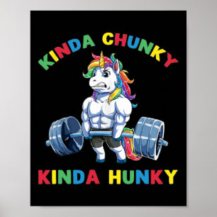 Affiche Kinda Chunky Kinda Hunky Weighlifting Bodybuilding